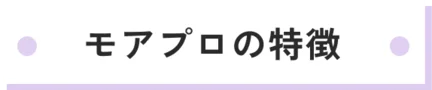 モアプロの特徴